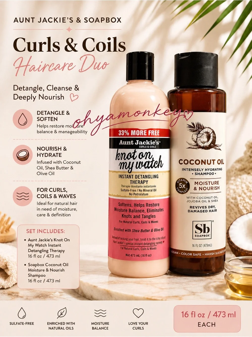 Aunt Jackie’s & Soapbox Bundle Curls & Coils Haircare Duo